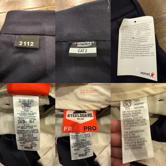 Steelguard FR Pro Cargo Navy Flame Resistant UltraSoft CAT 2 Work Pants 32 NWT - Picture 14 of 14
